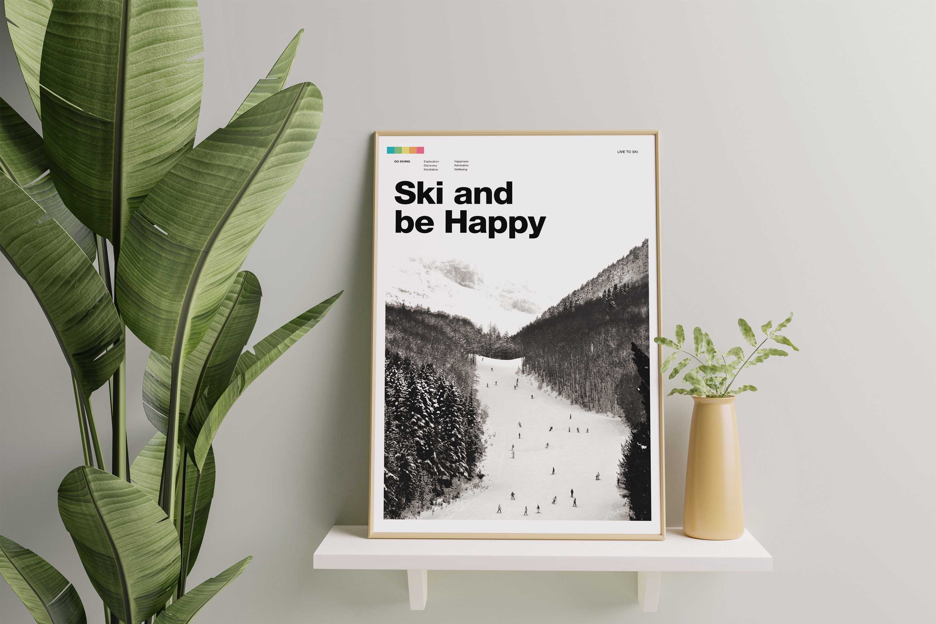 Ski and Be Happy Art Print - Image 4