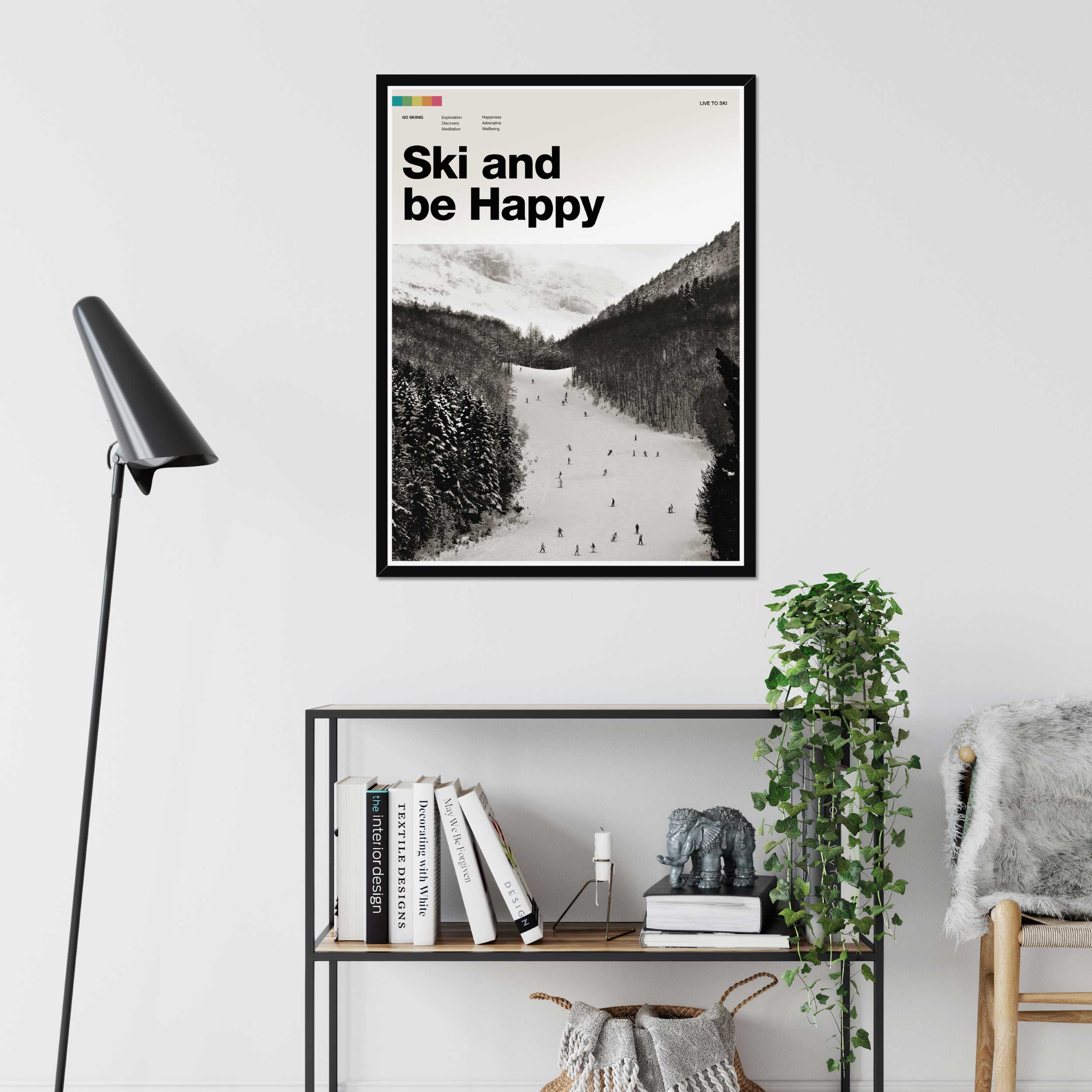 Ski and Be Happy Art Print - Image 7