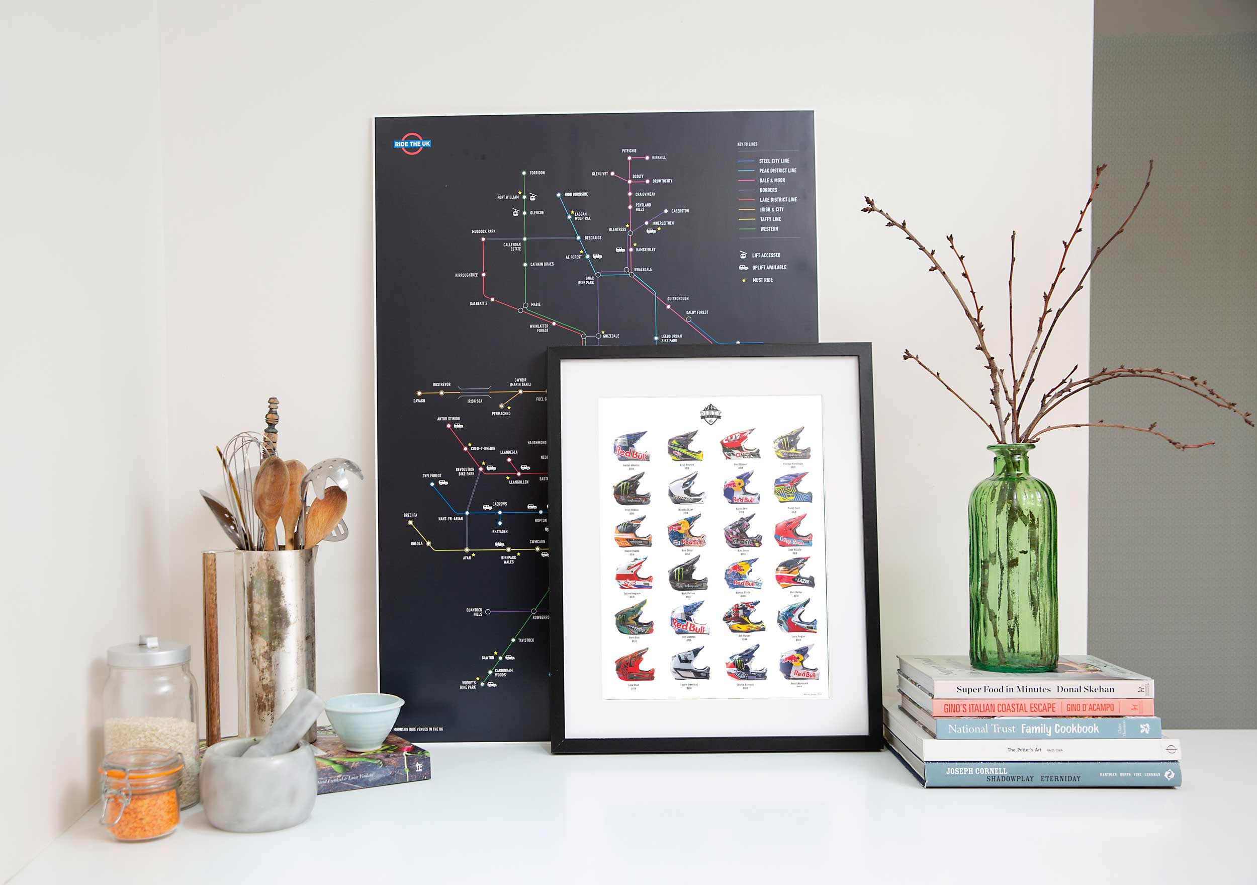 Skid Lids' Mountain Bike Helmets Art Print - Image 3