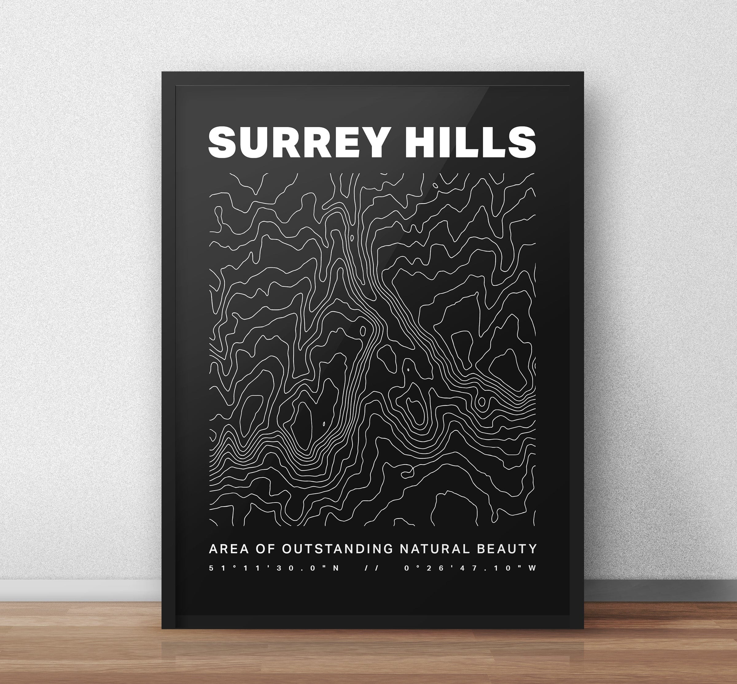 Surrey Hills AONB Contours Art Print - Image 4