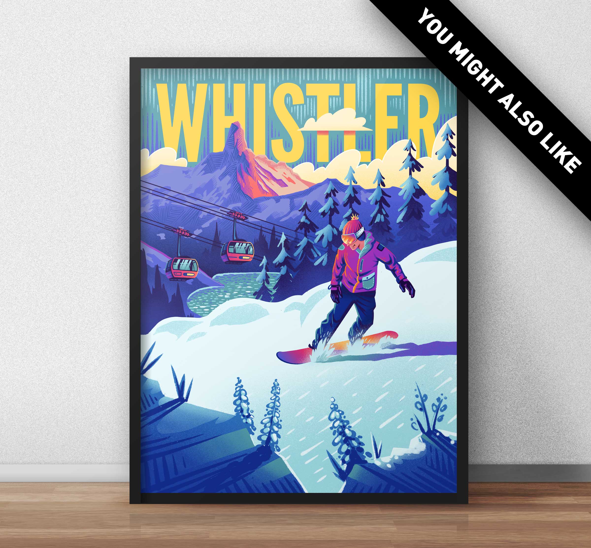 Whistler Skier Travel Art Print - Image 6
