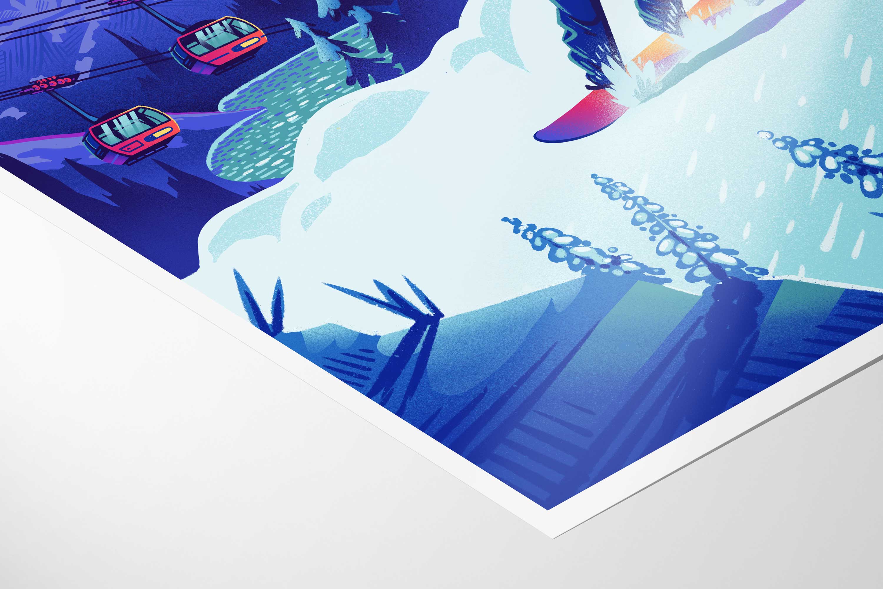 Whistler Snowboarder Travel Art Print - Image 3